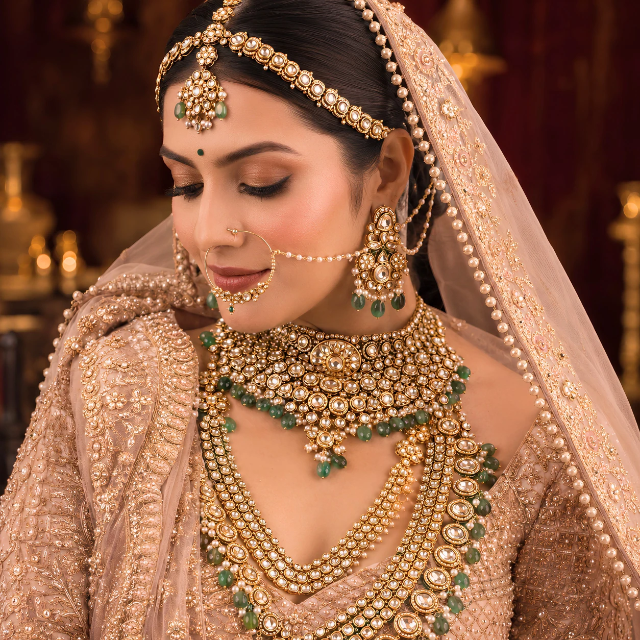 A bride in Solitaire jewellery, photographed in natural light